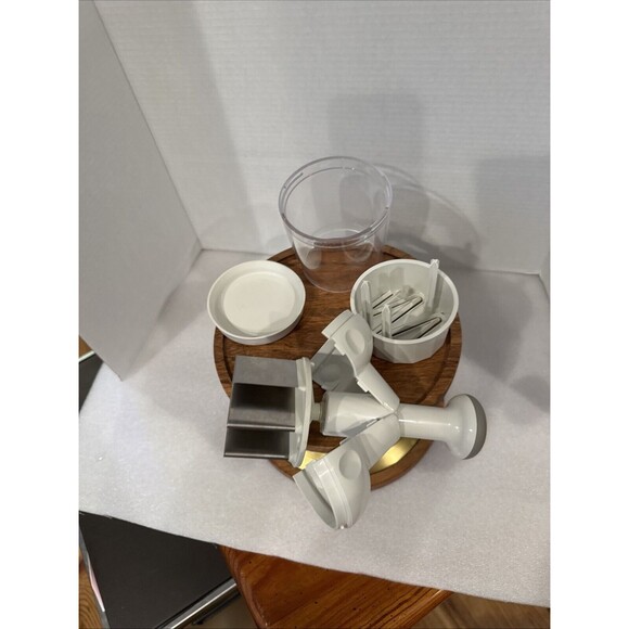 Pampered Chef Food Chopper #2585  Manual Push Vegetable Dicer Chef Hat Logo GUC - Picture 7 of 8